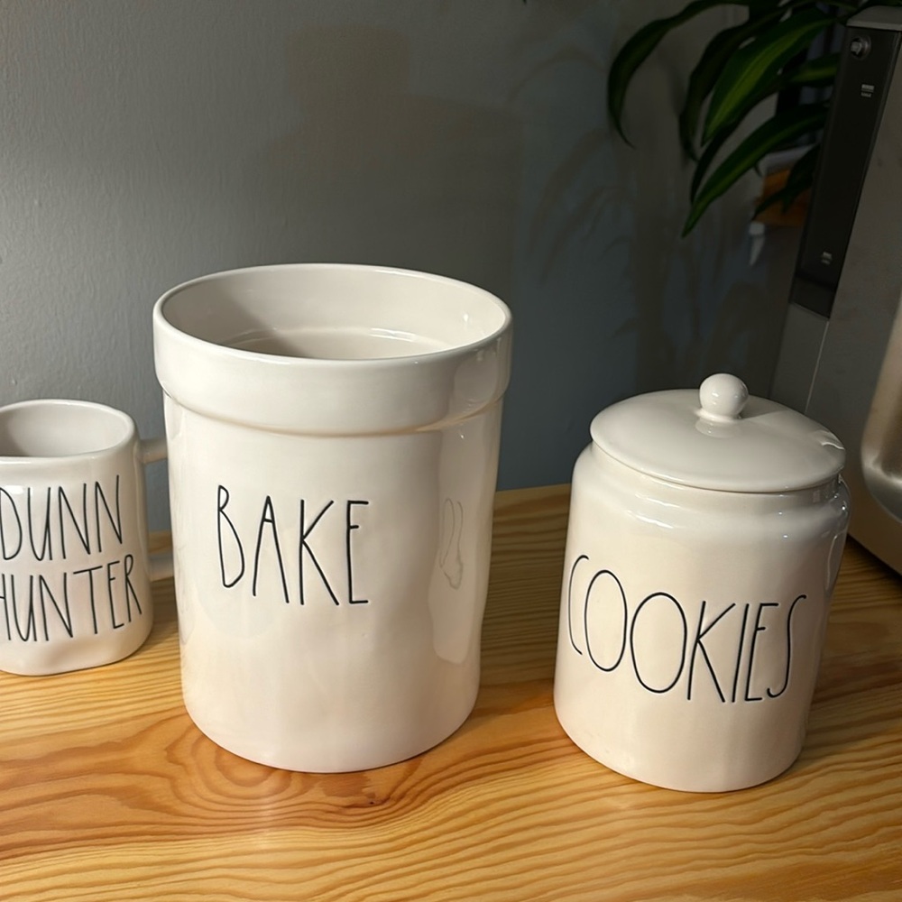 Rae Dunn Bake Canister and Cookie Jar